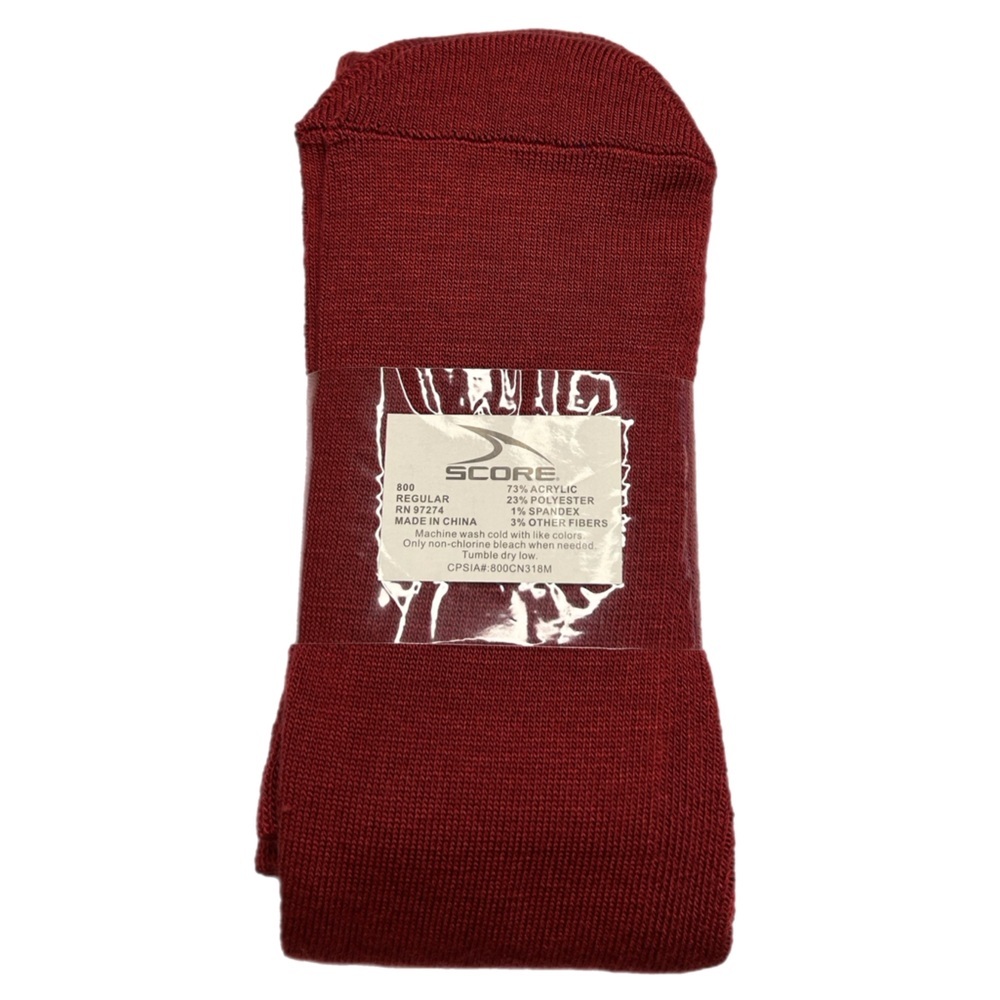 Score Soccer/ Rugby Red Burgundy Socks
